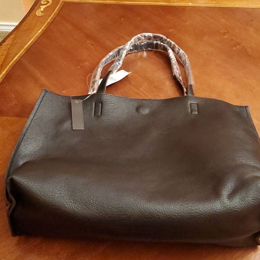 Black/ Leopard Nordstrom Reversible Purse - Picture 2 of 8